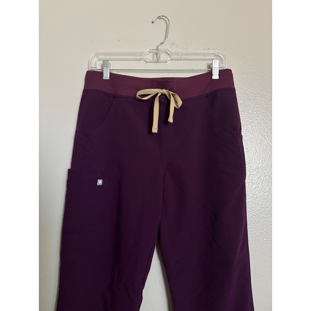 FIGS Kade Cargo Women's Small Deep Purple Scrub Pants Wide Straight Leg